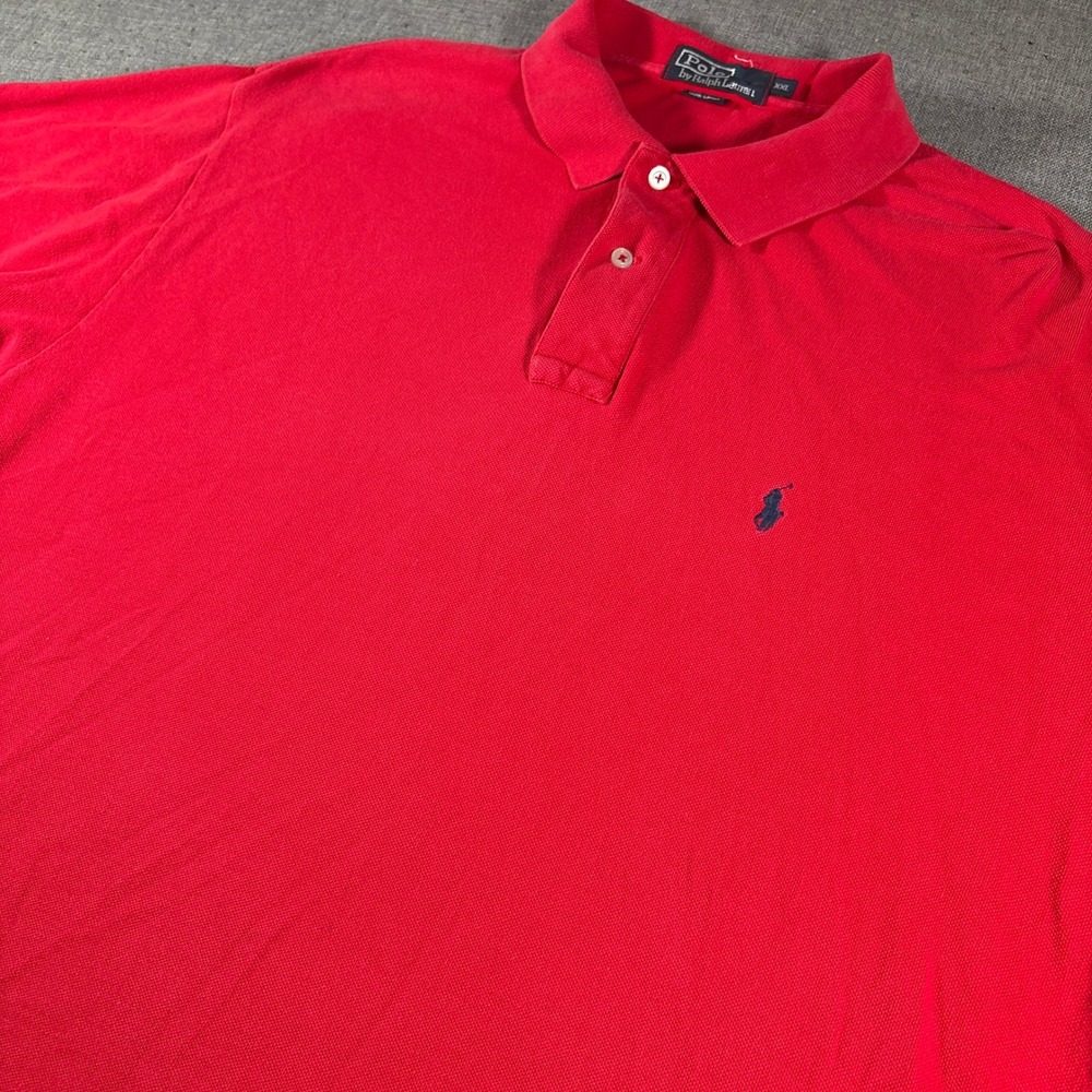 Vintage Polo Ralph Lauren Polo Shirt Mens XXL Red Short Sleeve Pique Pony Logo
